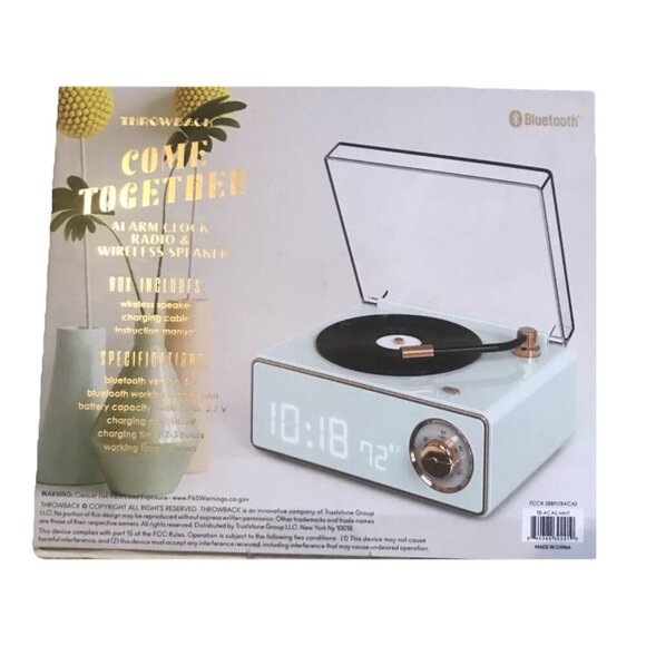 Throwback Come Together Bluetooth Speaker/Radio Nightstand Alarm Clock NewinBox - Picture 1 of 8